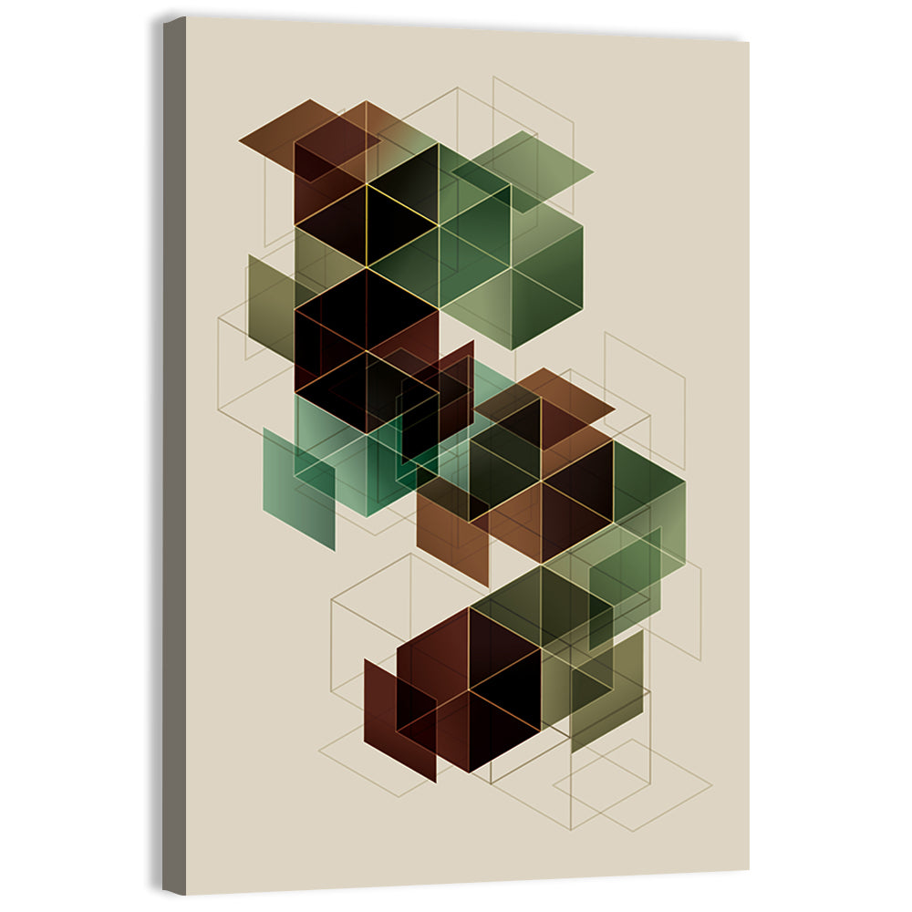 Floating Translucent Cubes Wall Art, canvas print, portrait