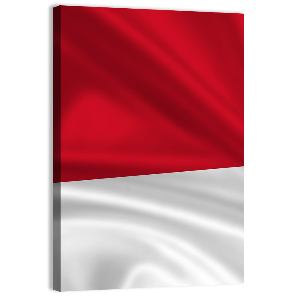 Indonesia Monaco Waving Flag Wall Art