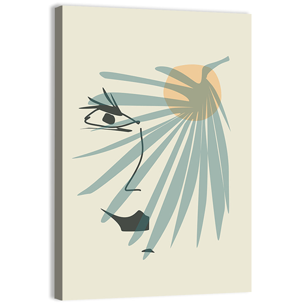 Palm Leaf Profile Line Wall Art