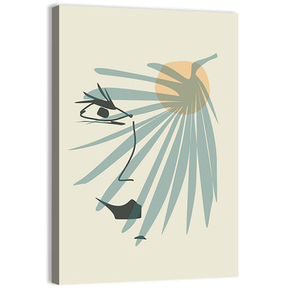 Palm Leaf Profile Line Wall Art