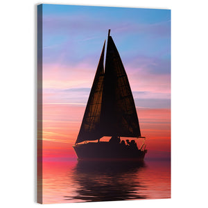 Sailing At Sunset On The Ocean Wall Art