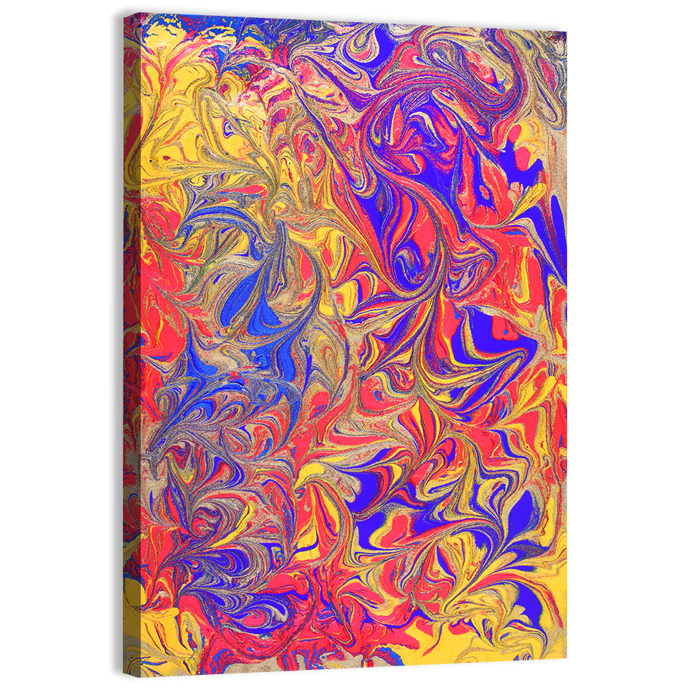 Vibrant Marbled Swirl Abstract Wall Art