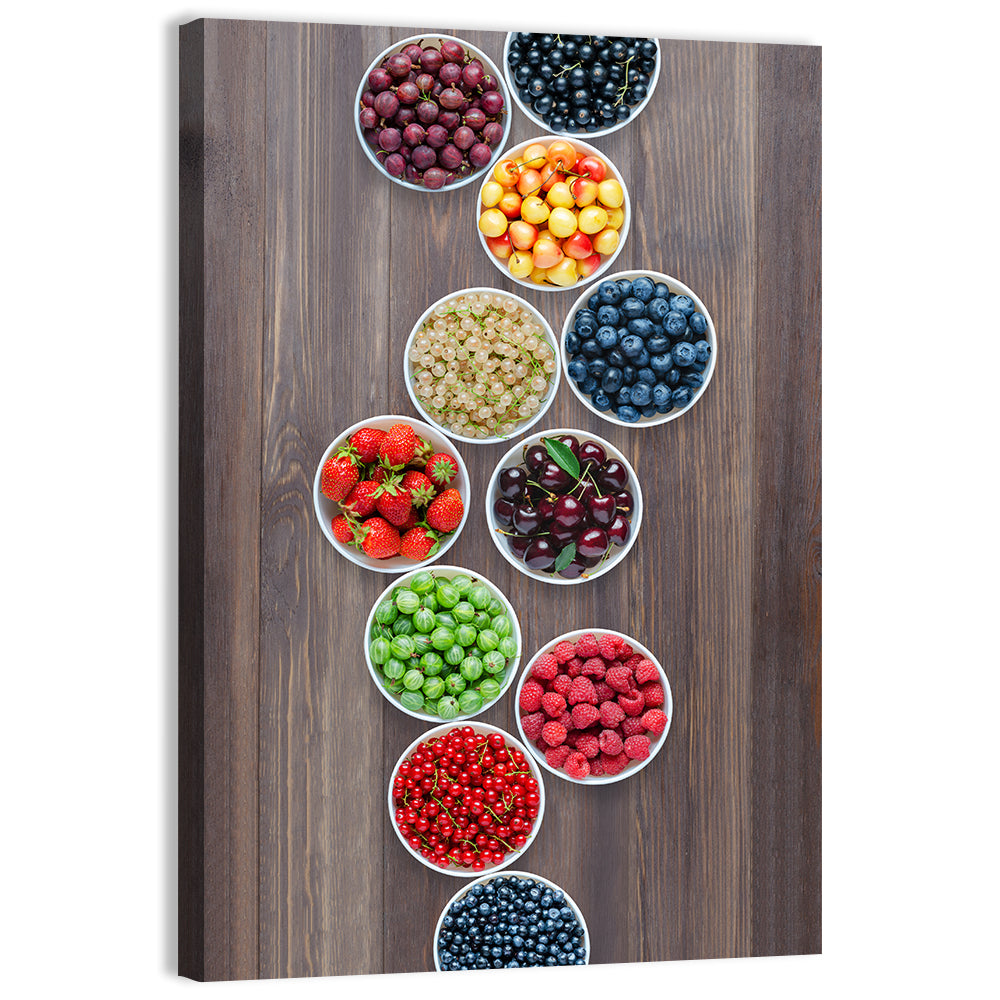 Ten Round Bowls of Berries Wall Art