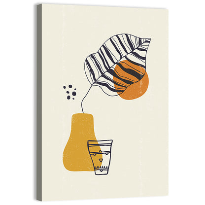 Striped Leaf Minimalist Botanical Wall Art
