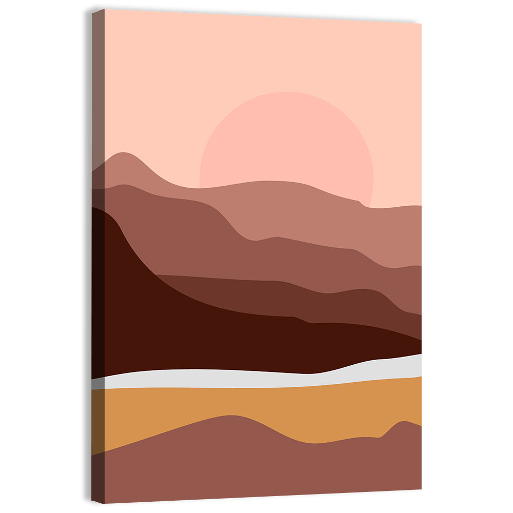 Layered Desert Mountains at Dusk Wall Art