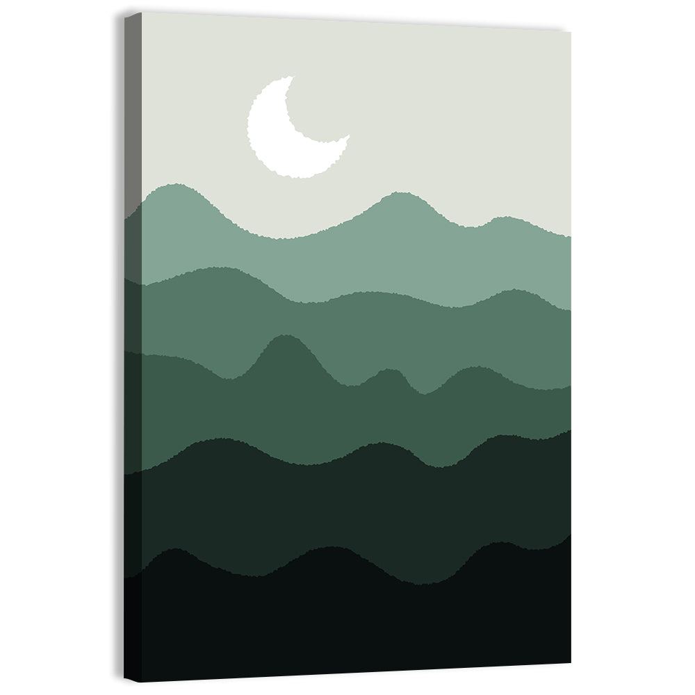 Moonlit Green Mountains Wall Art
