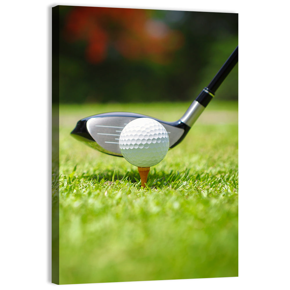 Golf Ball with Driver on Tee Wall Art