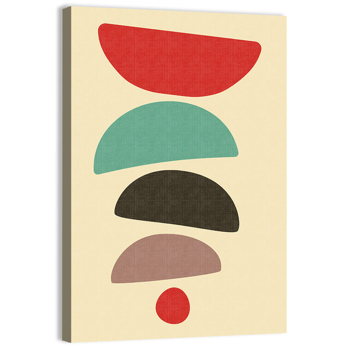 Mid Century Semicircle Stack Wall Art as a canvas print