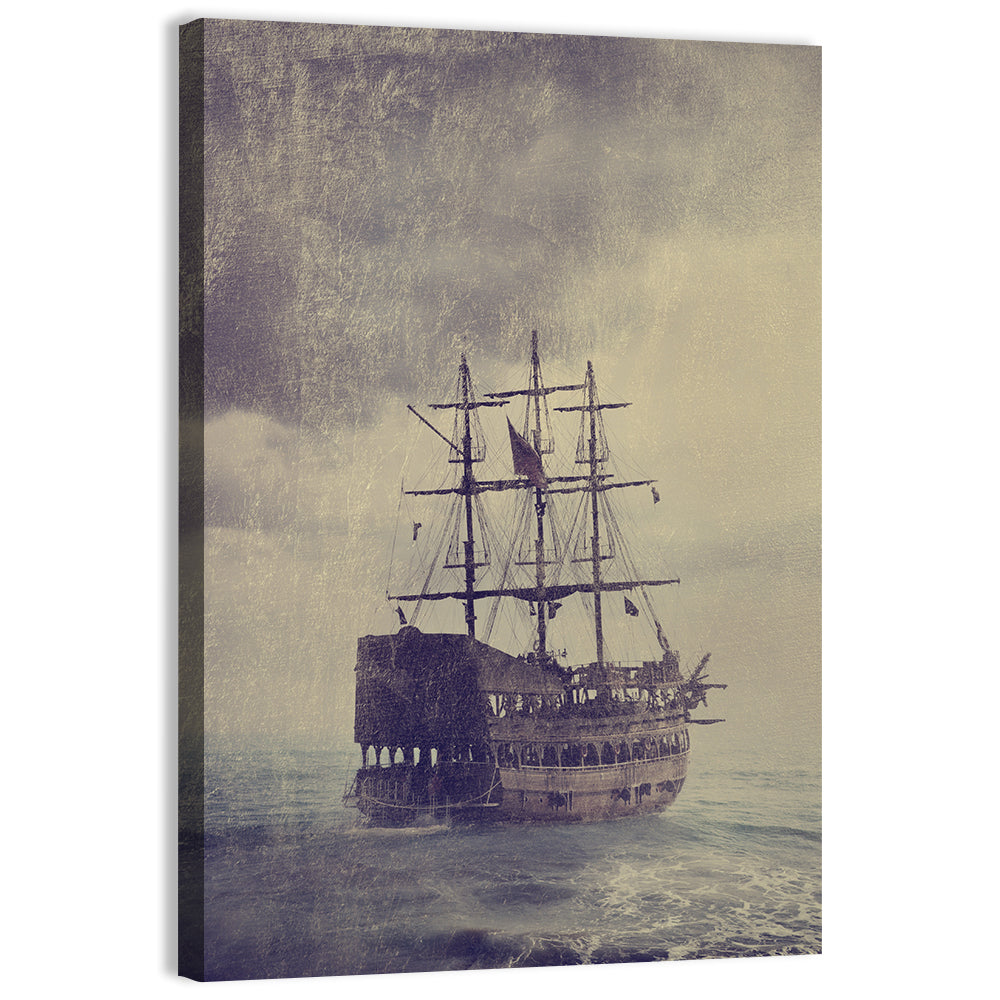 Old Pirate Ship at Sea Wall Art
