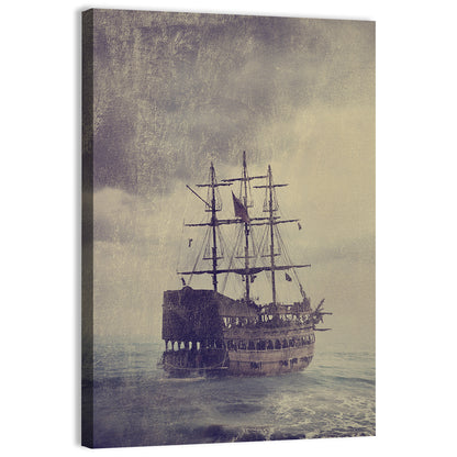 Old Pirate Ship at Sea Wall Art