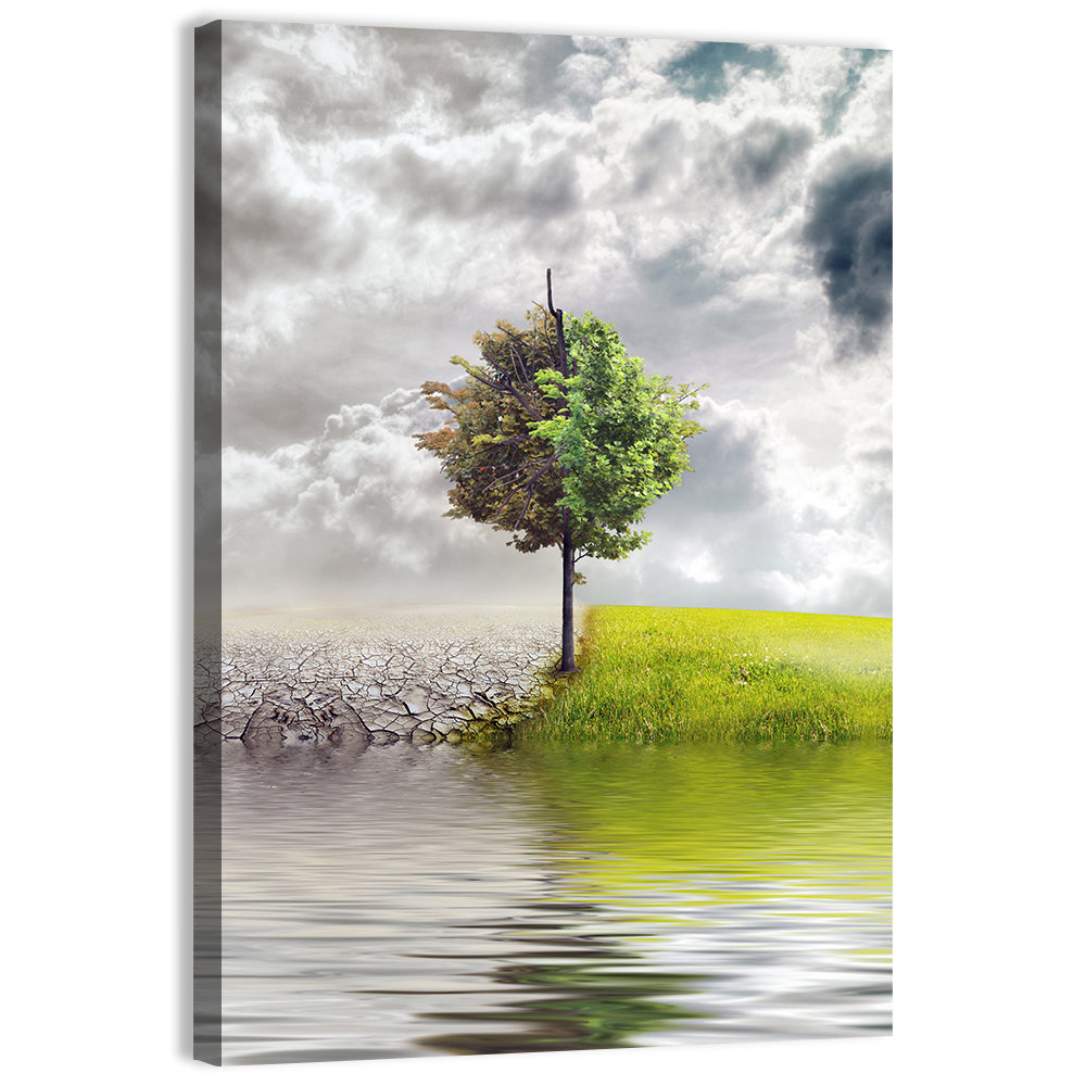 Tree Between Life and Decay Wall Art