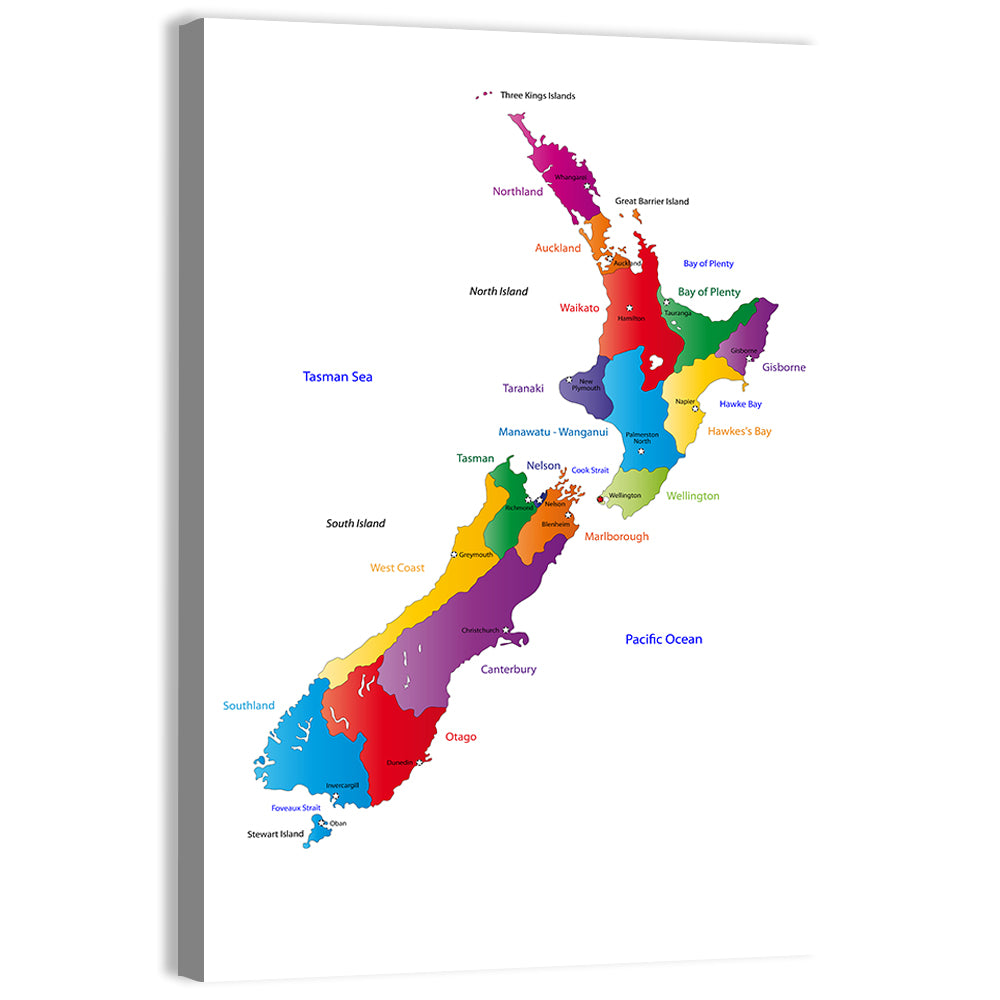 New Zealand Map Wall Art