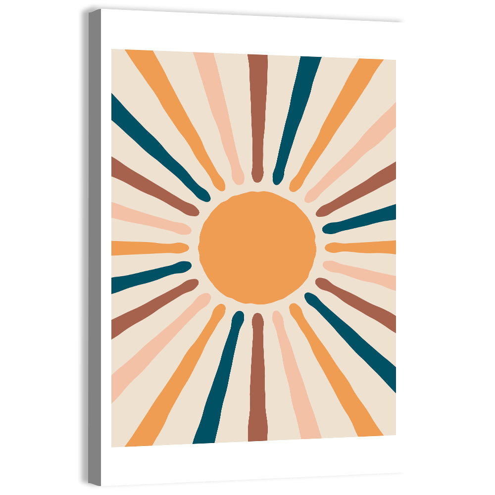 Boho Sunburst Abstract Wall Art