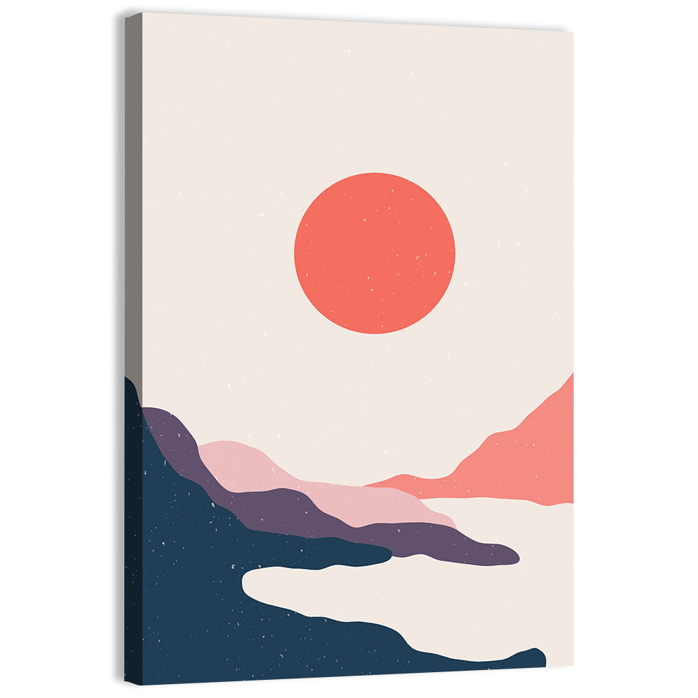Boho Sunrise Over Mountains Wall Art