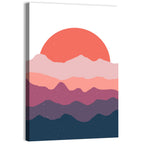 Minimalist Mountain Sunset Wall Art