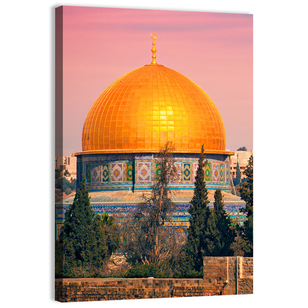 Dome of the Rock at Golden Hour Wall Art