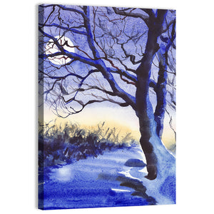 Winter Moon Night Wall Art