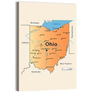 Ohio Map Wall Art