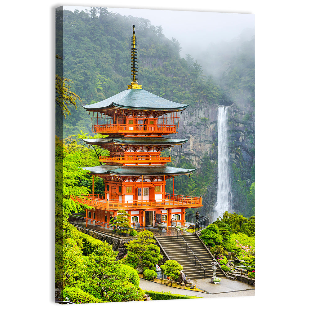 Seiganto-ji Pagoda at Nachi Falls Wall Art