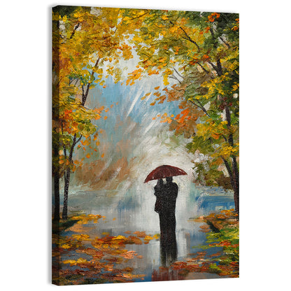 Couple in Autumn Forest Wall Art
