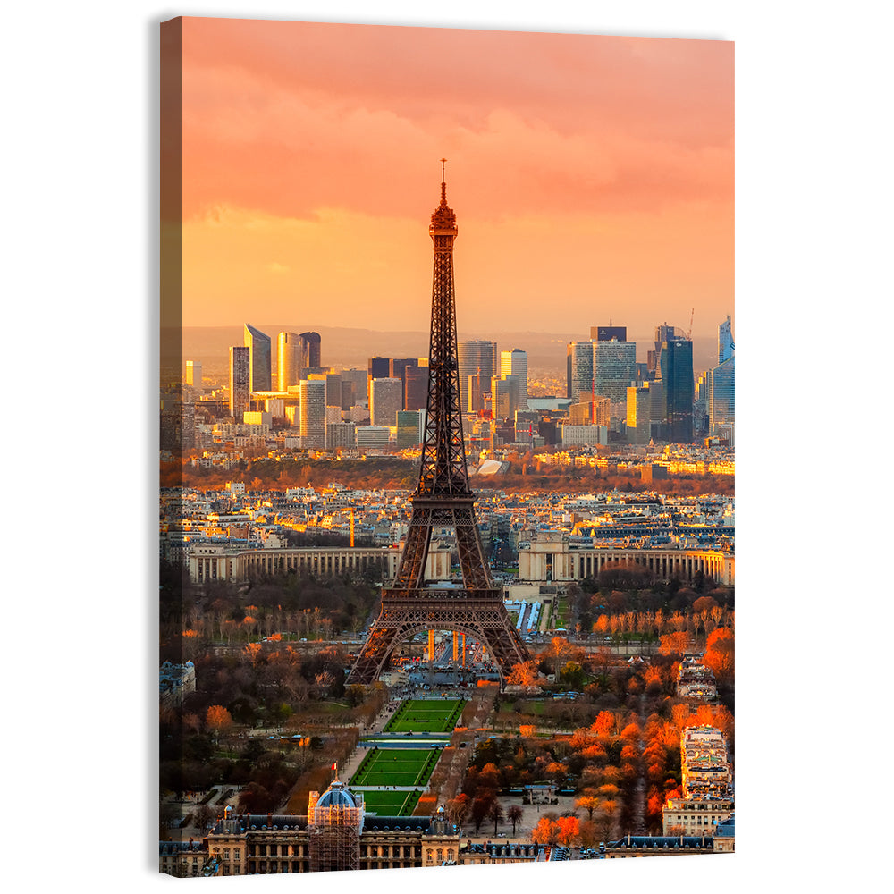 Eiffel Tower at Golden Twilight Wall Art