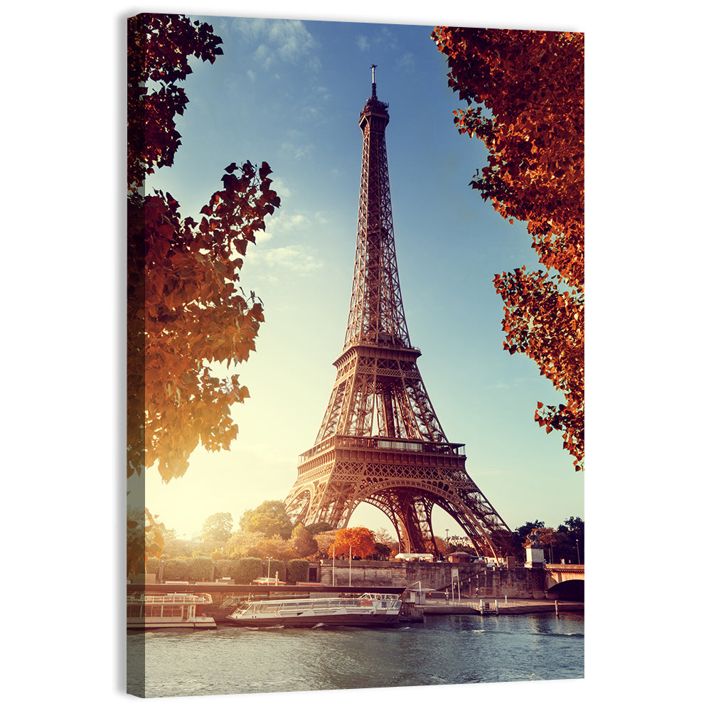 Autumn Seine with Eiffel Tower Wall Art