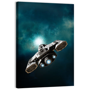 Spaceship In Deep Space Wall Art