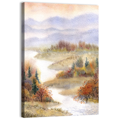 Autumn River Landscape Wall Art
