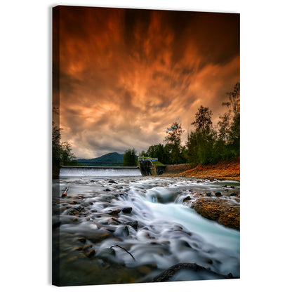 Mentawa Dam at Dusk Wall Art