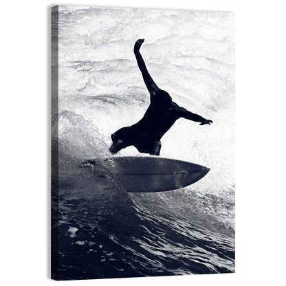 Dog Surfer Riding Waves Wall Art