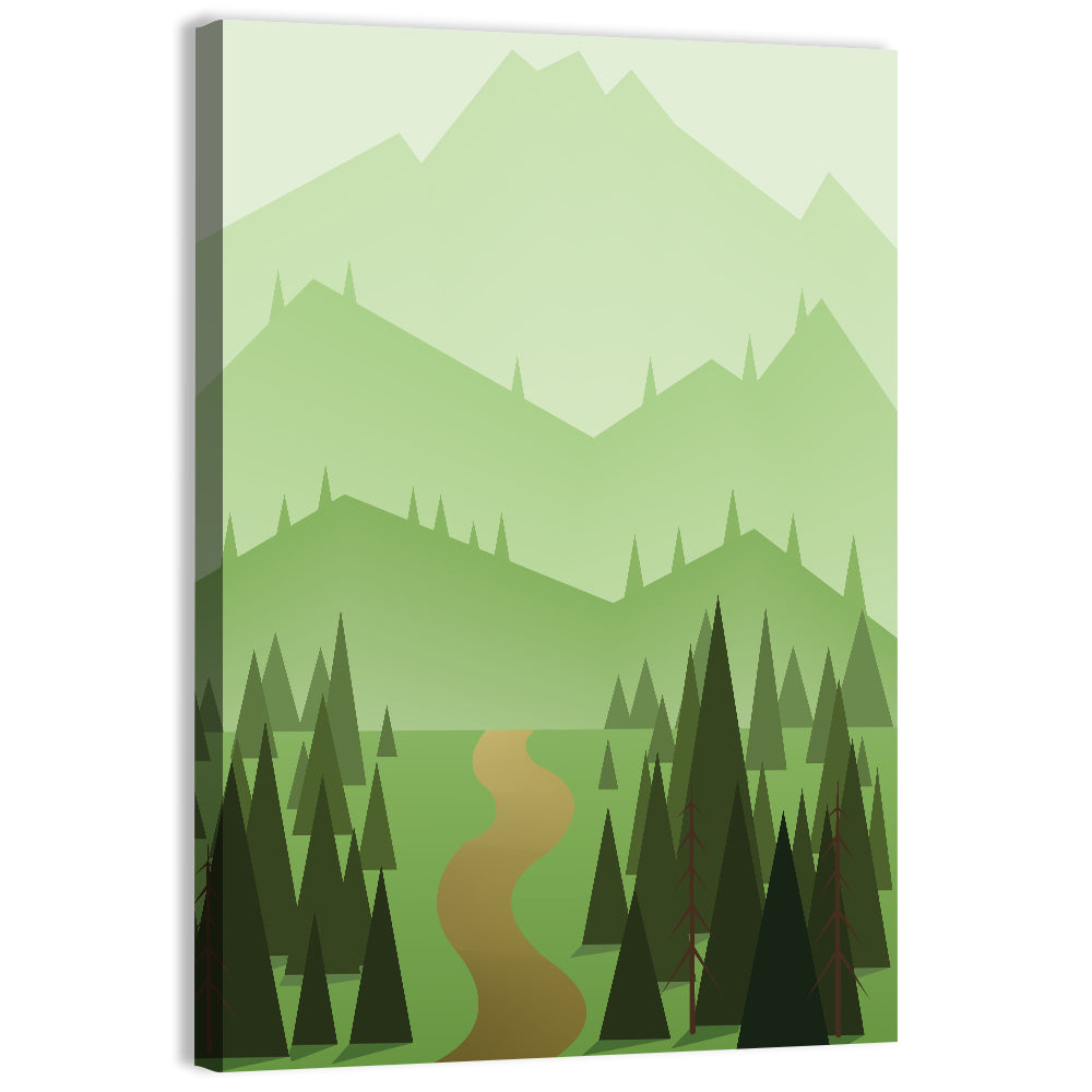 Winding Path Through Green Hills Wall Art