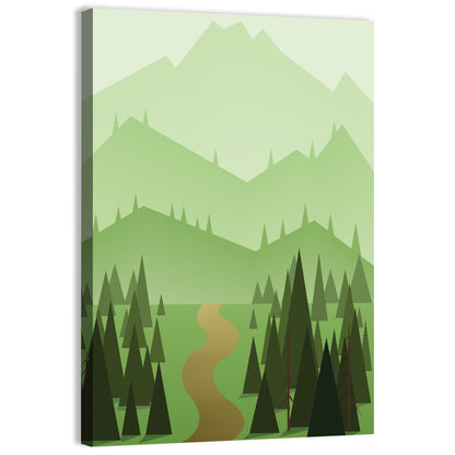 Green Hills Illustration Wall Art