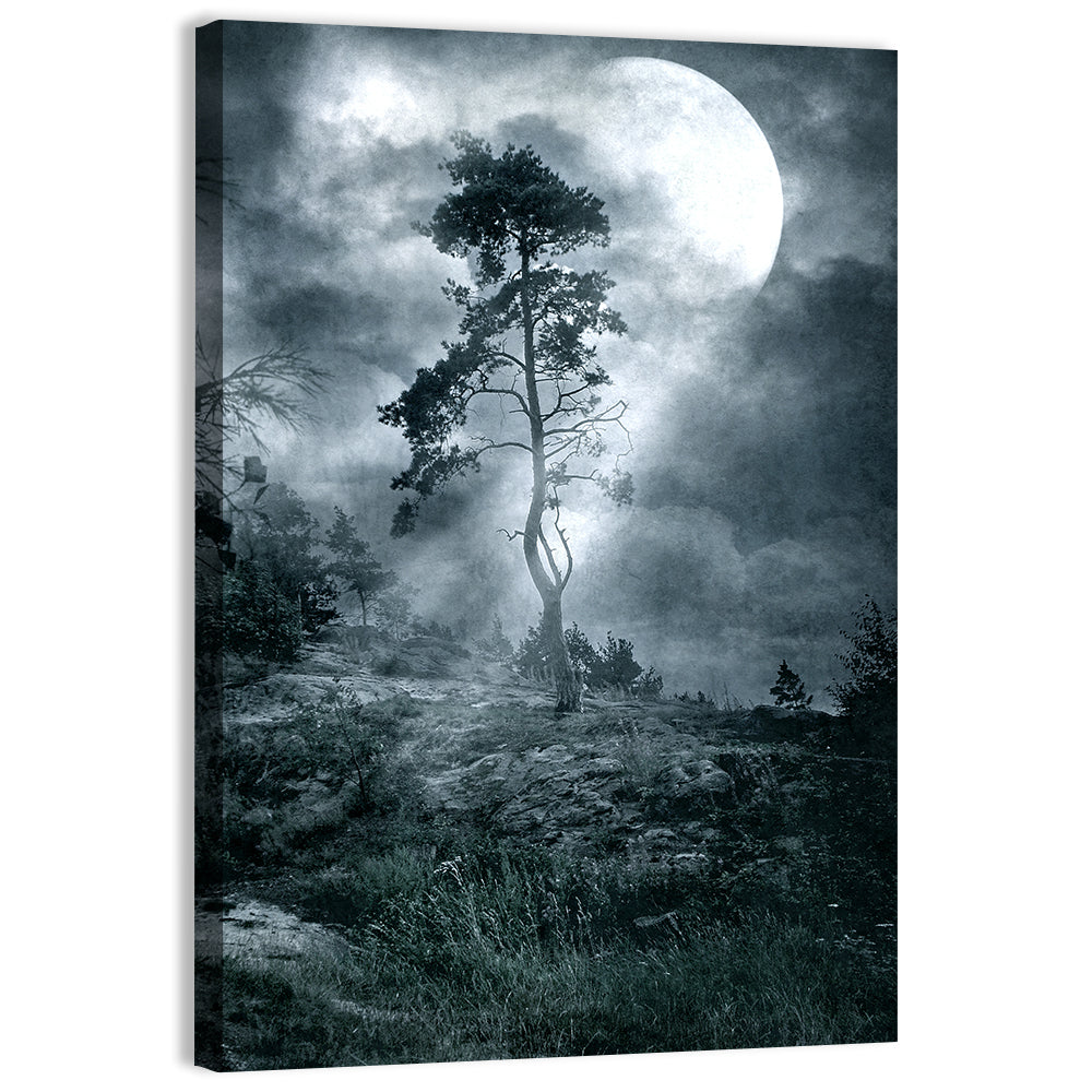 Gothic Moonlit Tree Wall Art