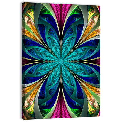 Kaleidoscope Fractal Blossom Wall Art