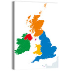 British Isles Multicolor Map Wall Art