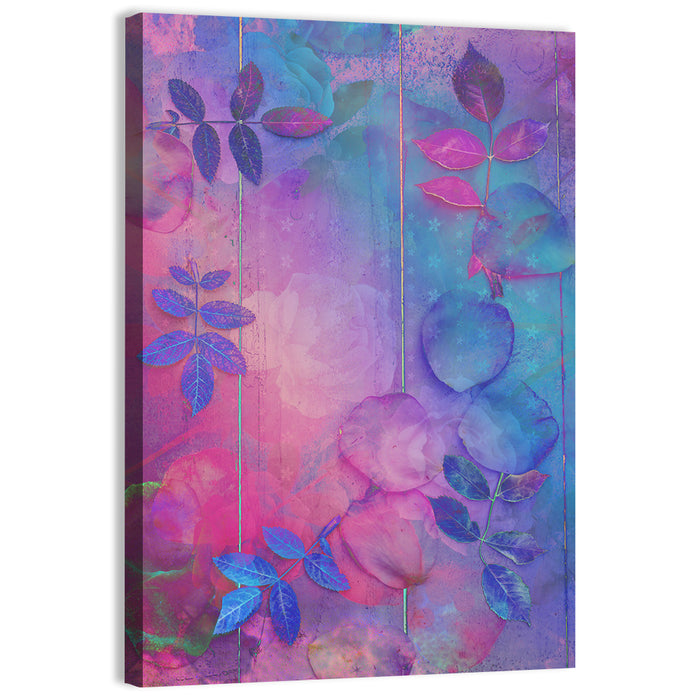 Dreamy Pink Rose Botanical Study Wall Art as a canvas print