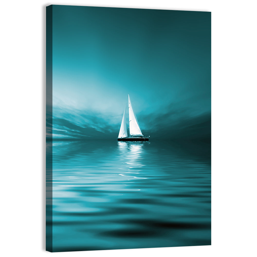 Sunset Sailboat Silhouette Wall Art
