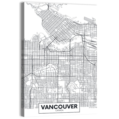 Vancouver City Map Wall Art