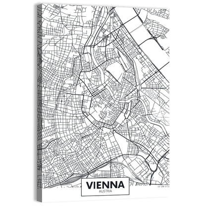 Vienna City Map Wall Art