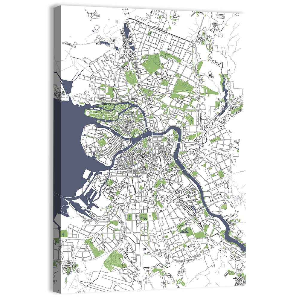 Map of Saint Petersburg, Russia Wall Art