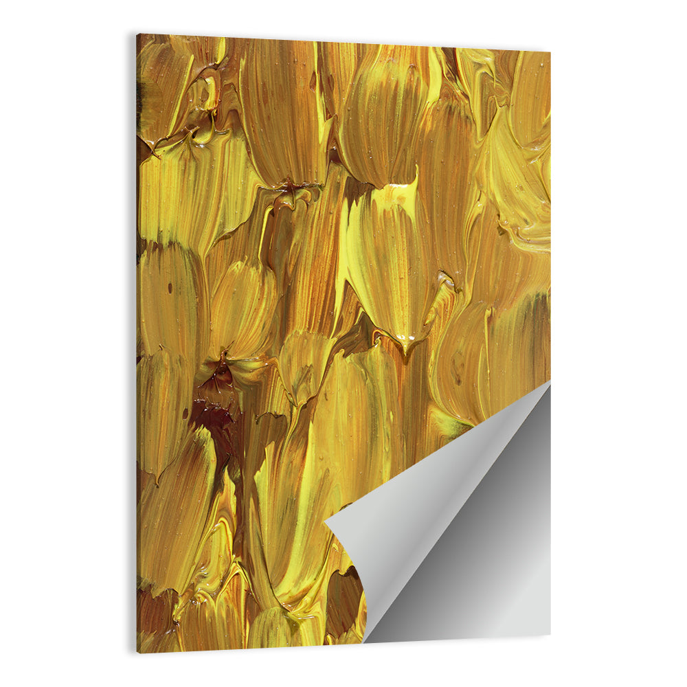 Golden Impasto Oil Study Wall Art