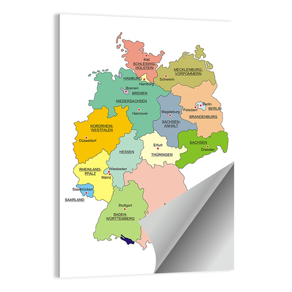 Germany Map Infographic Wall Art