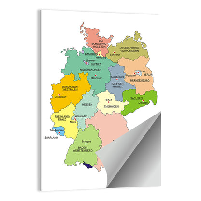 Germany Map Infographic Wall Art