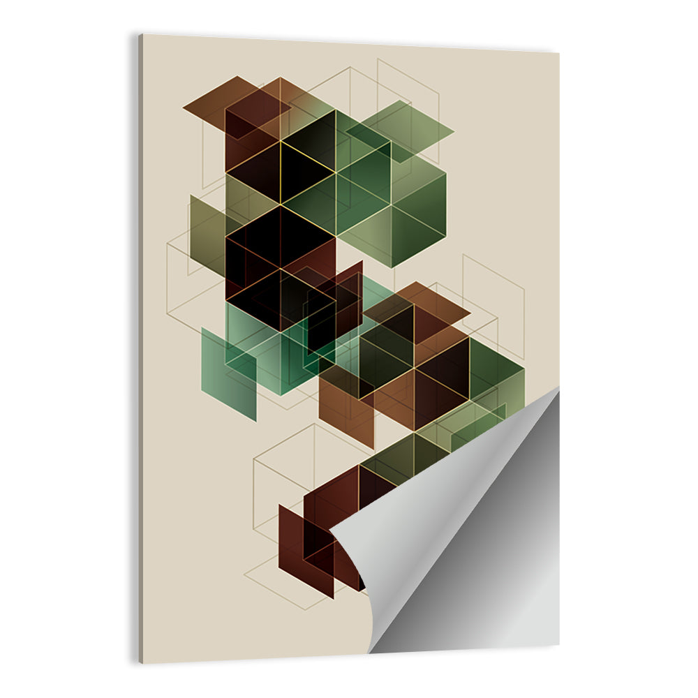 Floating Translucent Cubes Wall Art
