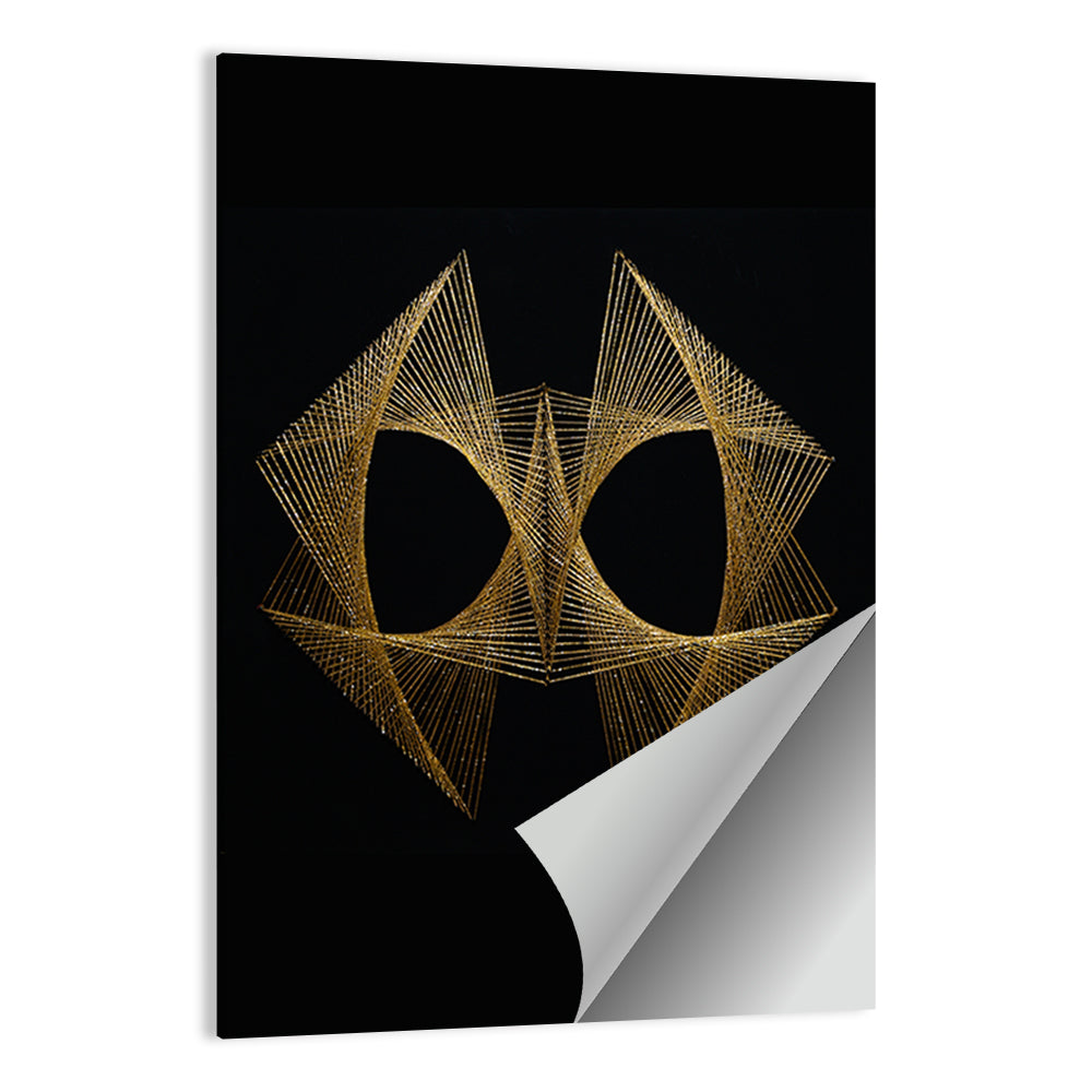 Antique Gold String Geometry Wall Art