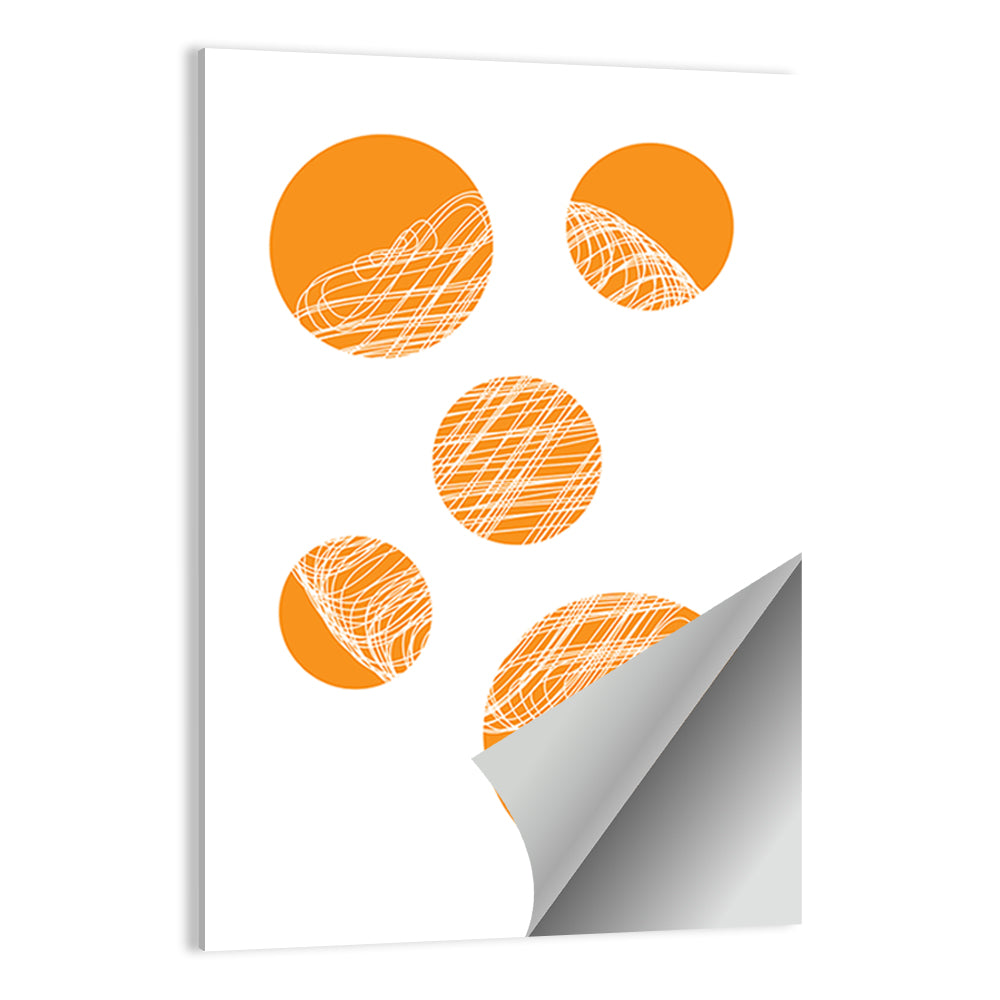 Asymmetrical Orange Circles Wall Art