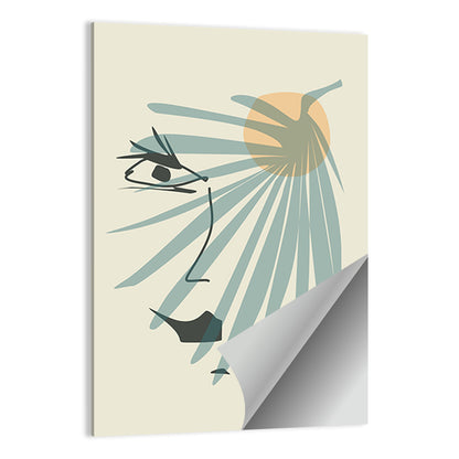 Palm Leaf Profile Line Wall Art
