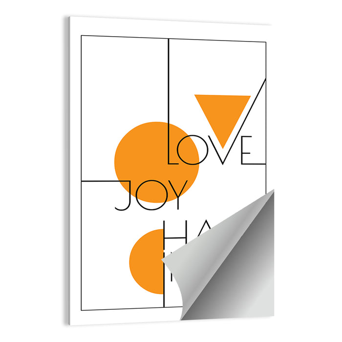 Love Joy & Happiness Quote Wall Art as a poster print