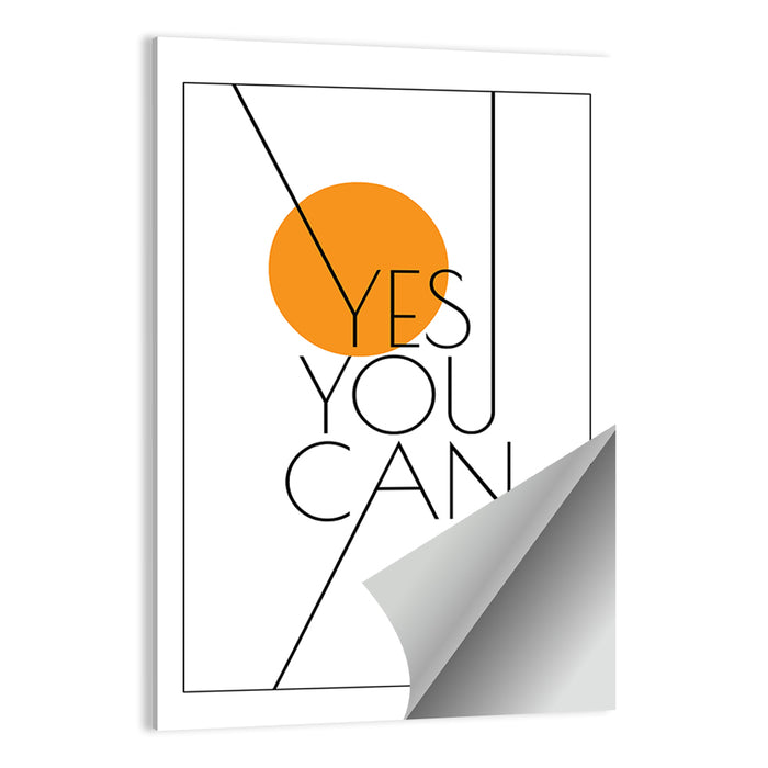 Yes You Can Typography Wall Art as a poster print
