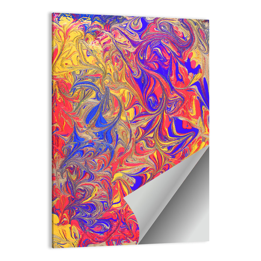 Vibrant Marbled Swirl Abstract Wall Art